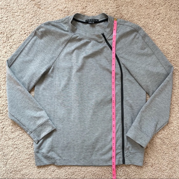 Theory Sonan B Moto Asymmetrical Full Zip-Up Long Sleeve Sweatshirt Size Small - Picture 14 of 16